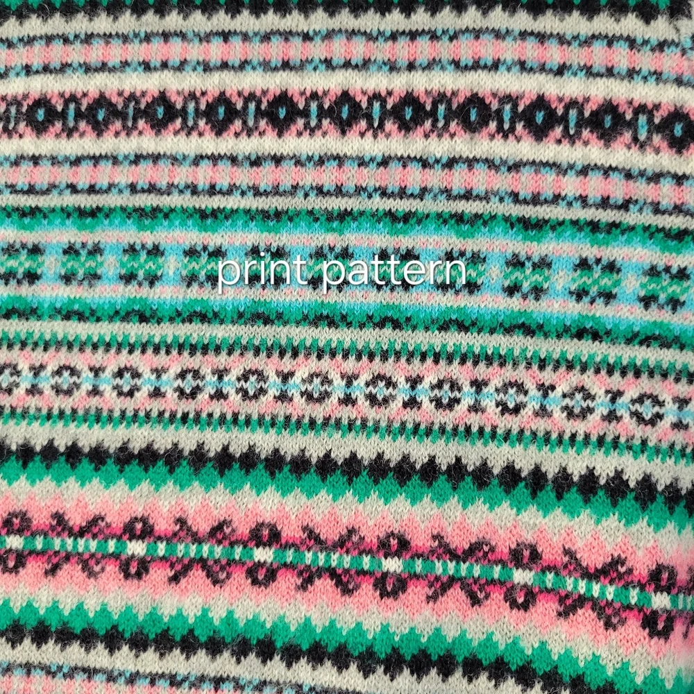 Talbots Fair Isle Lambswool Blend Crewneck Sweater Size Large EUC Layering Cozy